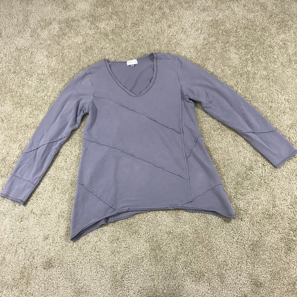 Soft surroundings gray tunic top long sleeves